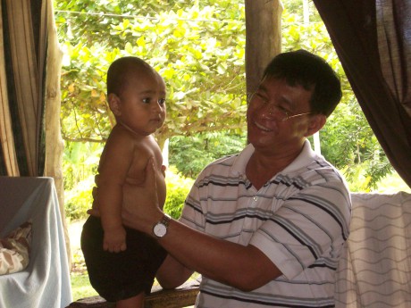 Baby gets the "all clear" from Dr Cunanan, one of our leprosy consultants. It is extremely unlikely that a baby as young as this will show any signs of leprosy, but he is a close contact of a leprosy patient, and will continue to be checked for at least the next five years.